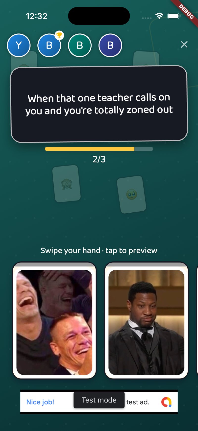 WTM app interface